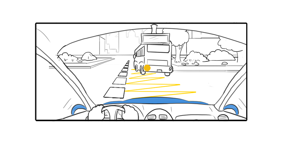 départ bus à arrêt de bus