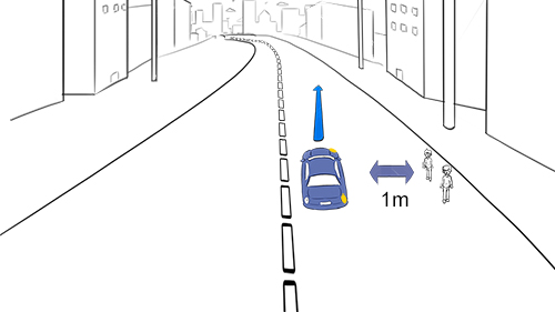 distance latérale de sécurité piétons agglomération