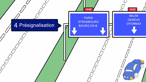 panneau choix des voies autoroute