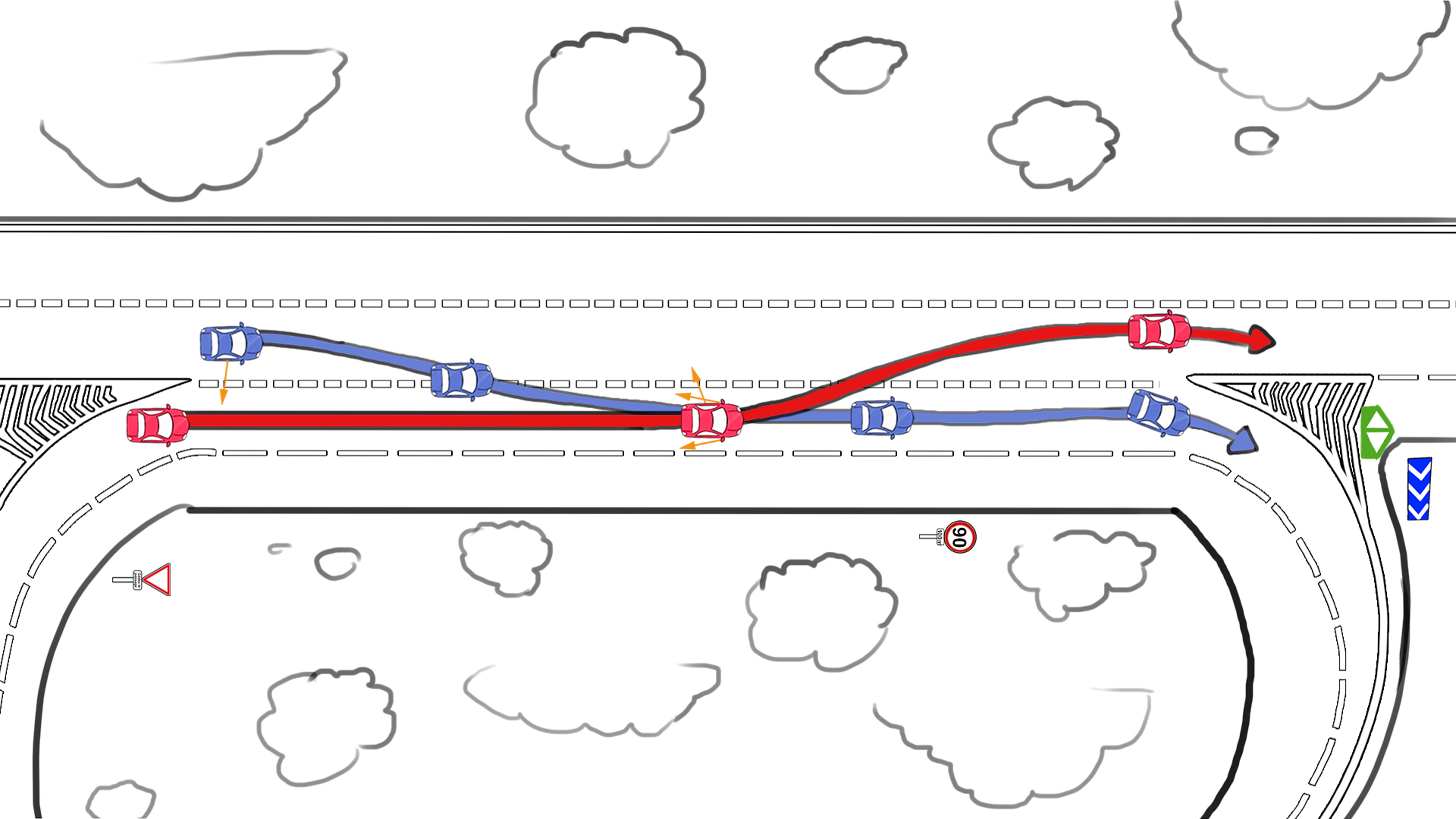 voies d\'entrecroisement autoroute